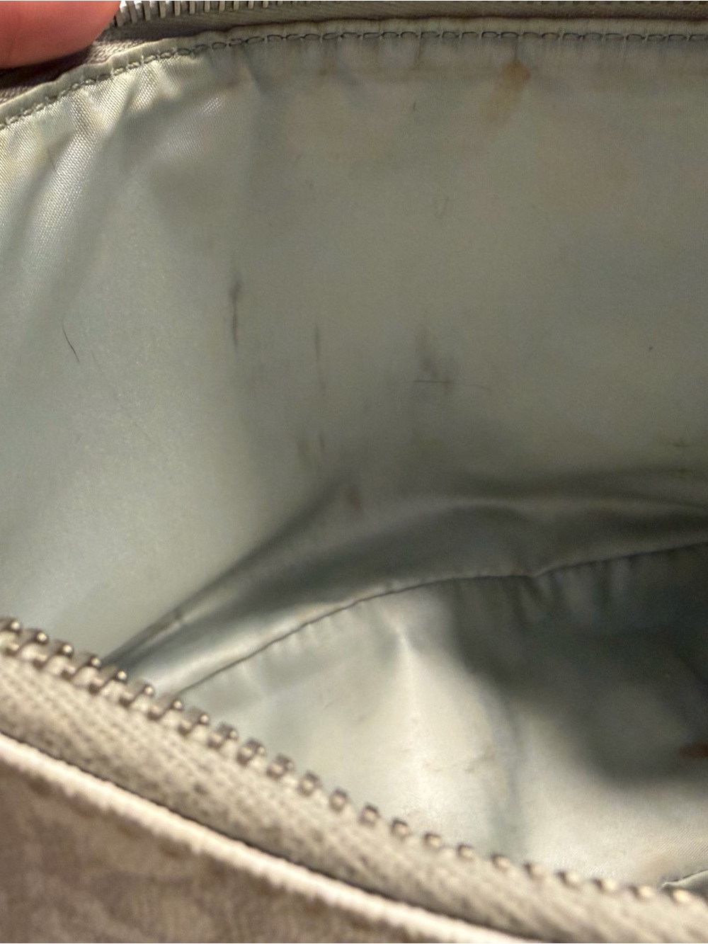 Vintage Dior Gray Monogram Shoulder Bag - Designer Style - Picture 6 of 8